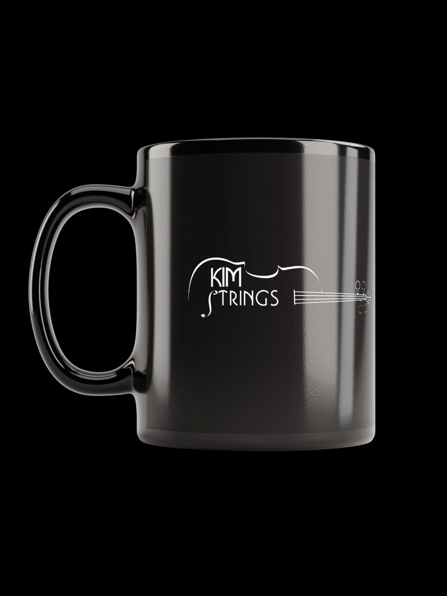 Kim Strings Music Black Glossy Mug