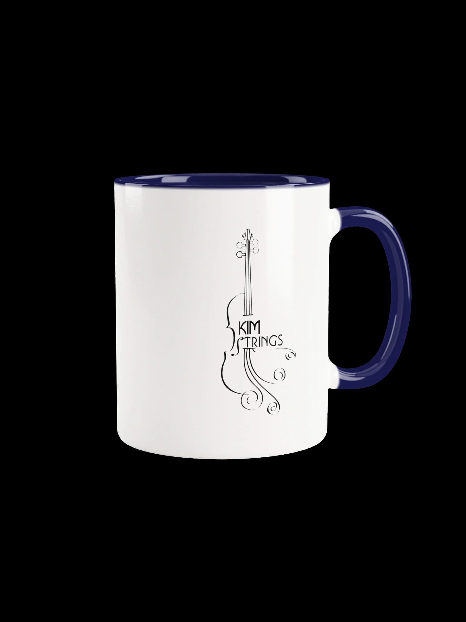 Kim Strings Music Black Logo Mug - Dark Blue Inside