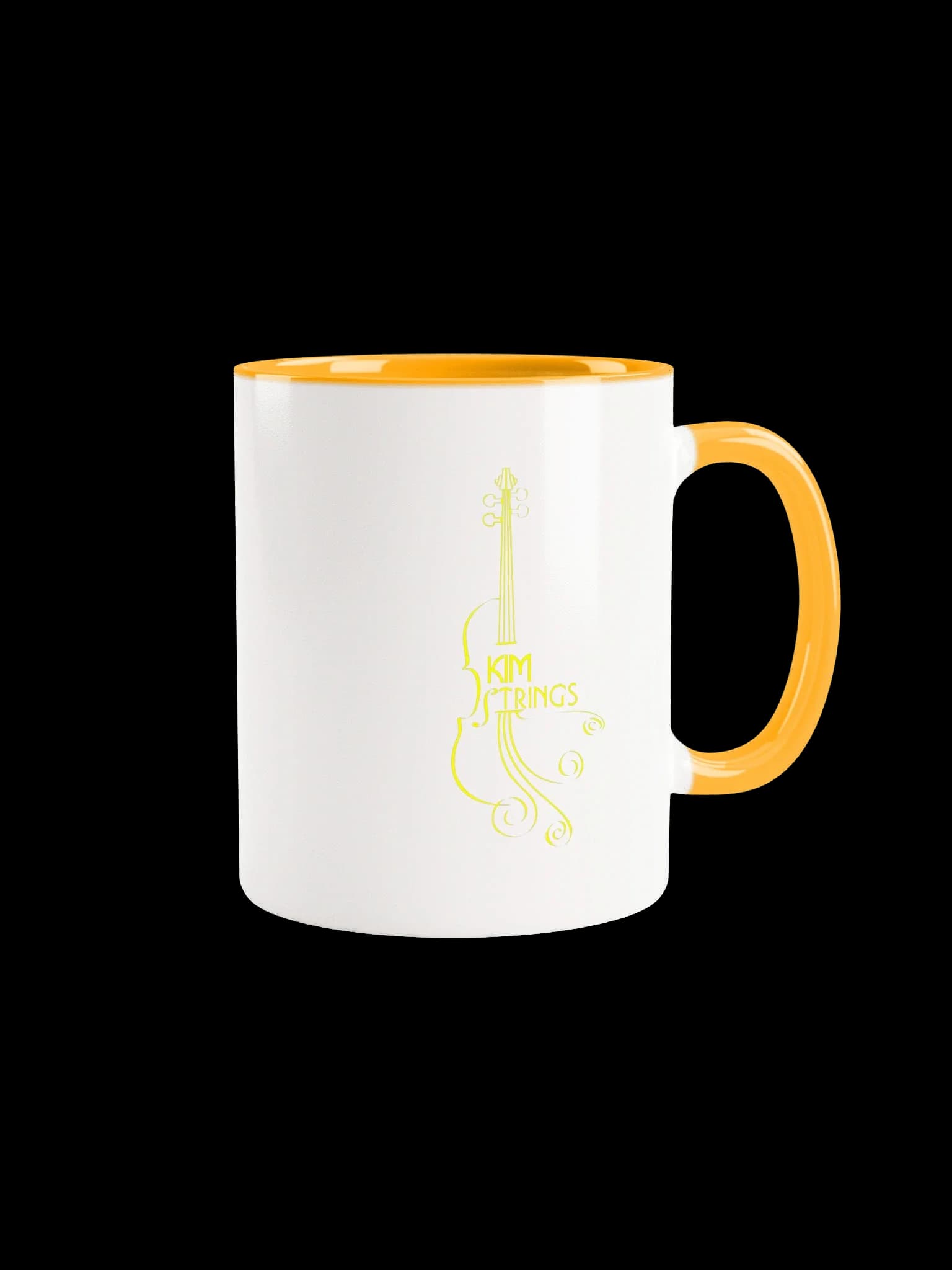 Kim Strings Music Yellow Logo Mug - Golden Yellow Inside